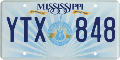 MS license plate YTX848