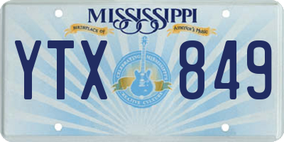 MS license plate YTX849