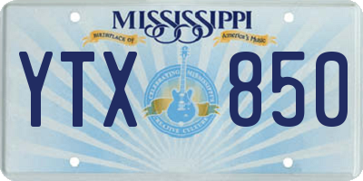 MS license plate YTX850