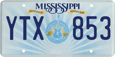 MS license plate YTX853
