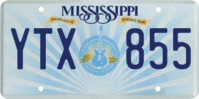 MS license plate YTX855