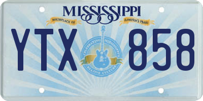 MS license plate YTX858