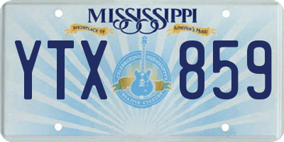MS license plate YTX859