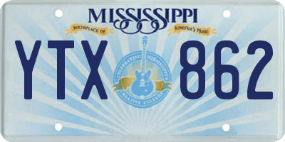 MS license plate YTX862