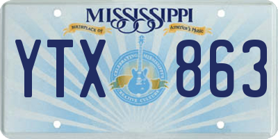 MS license plate YTX863