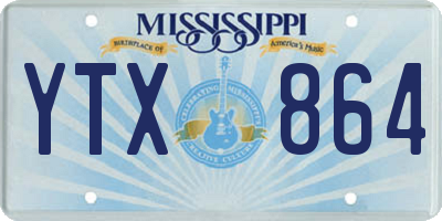 MS license plate YTX864