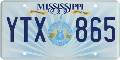 MS license plate YTX865