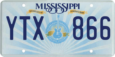 MS license plate YTX866