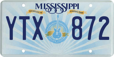 MS license plate YTX872