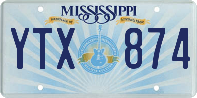 MS license plate YTX874