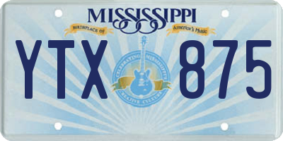 MS license plate YTX875