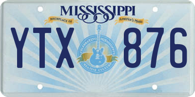 MS license plate YTX876