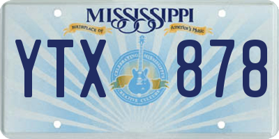 MS license plate YTX878