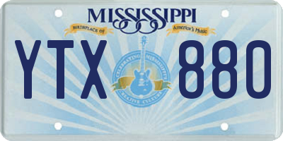 MS license plate YTX880