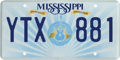 MS license plate YTX881