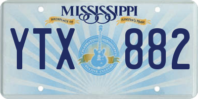MS license plate YTX882
