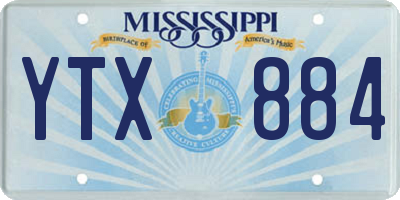 MS license plate YTX884