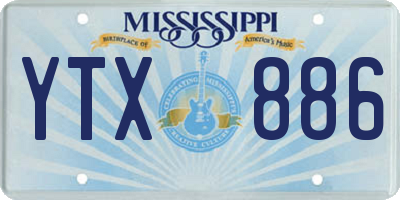 MS license plate YTX886