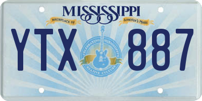 MS license plate YTX887