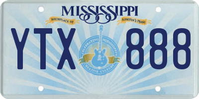 MS license plate YTX888