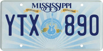 MS license plate YTX890