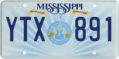 MS license plate YTX891