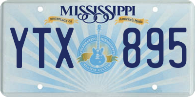 MS license plate YTX895