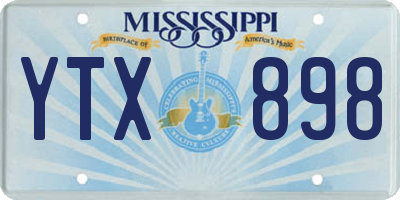 MS license plate YTX898