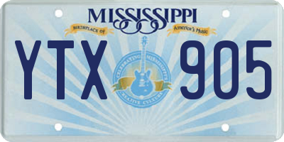 MS license plate YTX905