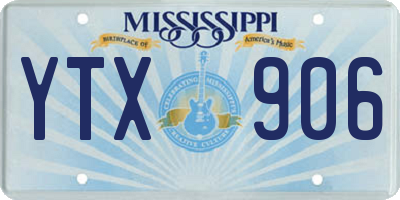 MS license plate YTX906