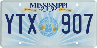 MS license plate YTX907