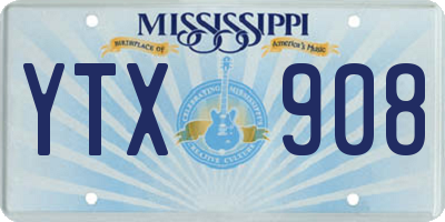 MS license plate YTX908