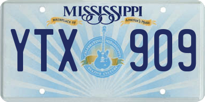 MS license plate YTX909