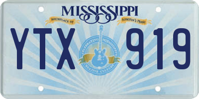 MS license plate YTX919