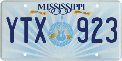 MS license plate YTX923
