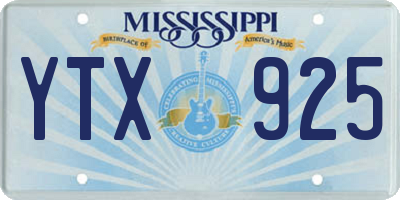 MS license plate YTX925