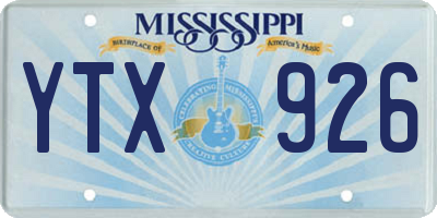 MS license plate YTX926
