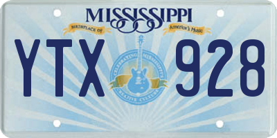 MS license plate YTX928