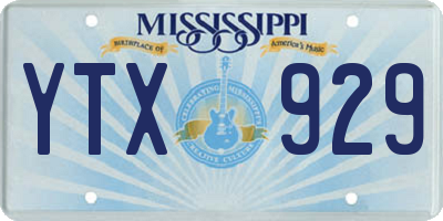 MS license plate YTX929