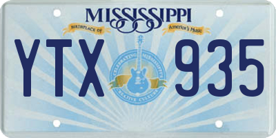 MS license plate YTX935