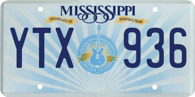 MS license plate YTX936
