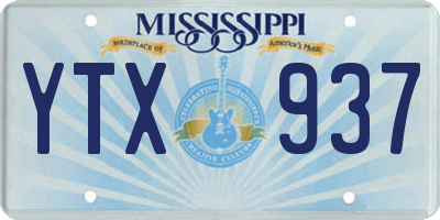 MS license plate YTX937