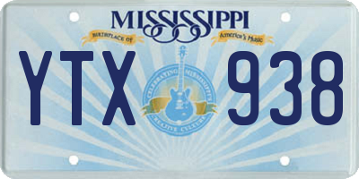 MS license plate YTX938