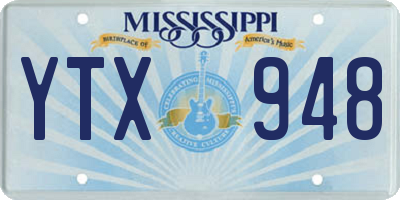 MS license plate YTX948