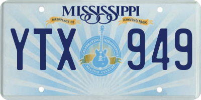 MS license plate YTX949