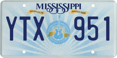 MS license plate YTX951
