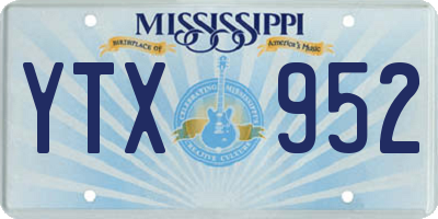 MS license plate YTX952