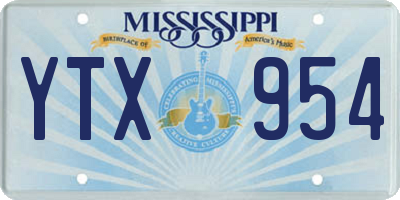MS license plate YTX954