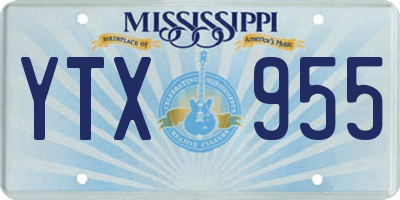 MS license plate YTX955