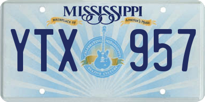 MS license plate YTX957